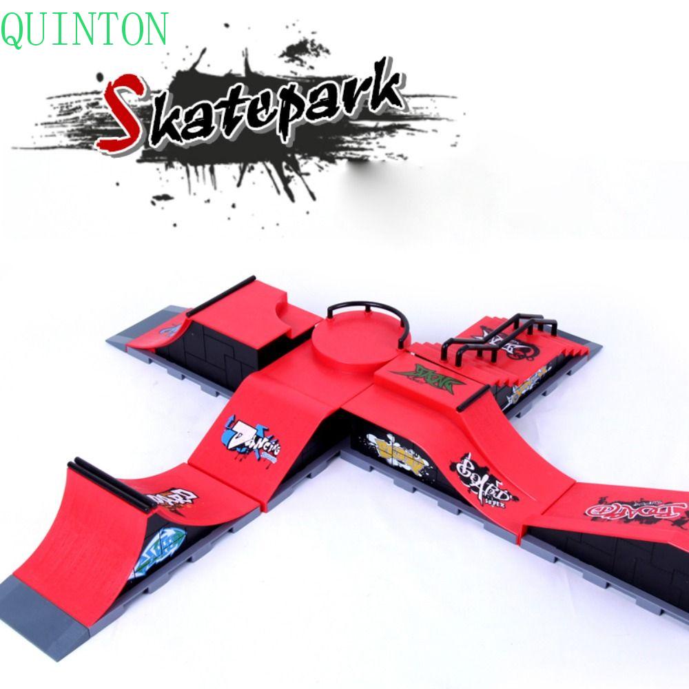 Quinton Finger Skateboard Set Surfing Mainan Untuk Anak Jari Papan Surfing Skateboard Model Jari Pelatihan Fingerboard Mainan Skate Taman Ramp Mainan