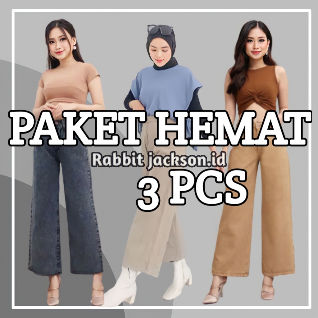 3 PCS PAKET HEMAT KULOT JEANS