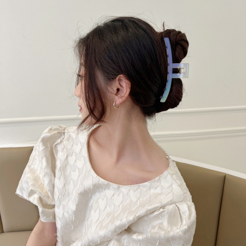 Temperamen Fantasi Warna-Warni Putih Besar Jepit Rambut Musim Panas Klip Hiu Kecil Perempuan Jepit Rambut