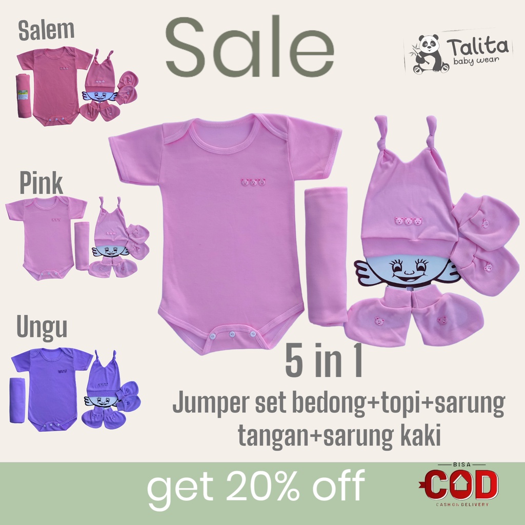 Talitababy-Complete Baby Clothes Set (Jumper,Bedong,topi,Sarung Tangan Kaki)