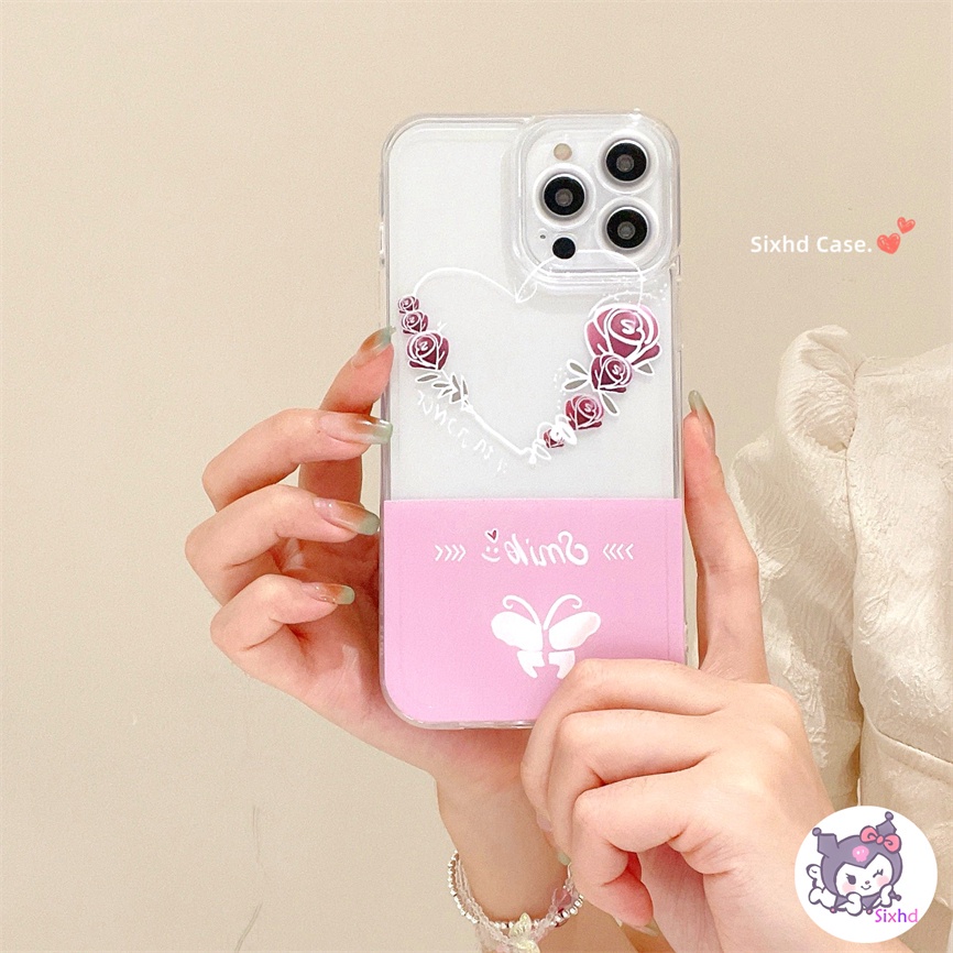 IPHONE Kompatibel Untuk Iphone14 13 12 11 Pro Max SE2020 X XR Xs Max7 8 6 6s Plus Fashion Ins Love Butterfly Silicon Phone Case Lembut TPU Shockproof Cover