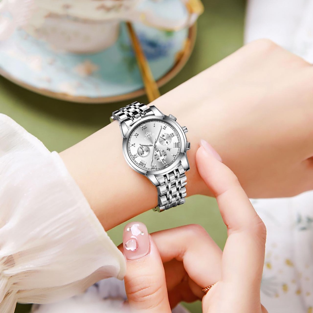 (COD)Jam Tangan Wanita Cewek Fashion Silikon Quartz Kulit Anti Air Women Watch Arloji Original Anti Air Tahan Kecil Branded Elegan Analog Ultra-thin Kecil Korea Analog Putih Gold Hitam Stainless Steel Women Watch
