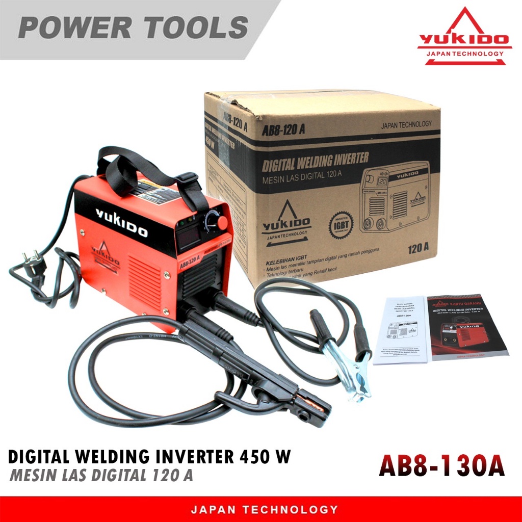 SI KECIL BERSKILL!!! LEBIH HEMAT LISTRIK - MESIN LAS LISTRIK 400W 130A YUKIDO INVERTER WELDING - TRAFO LAS YUKIDO 130A 400W FREE TOPENG SIKAT KABEL TANG LAS DAN MASSA - LEBIH HEMAT LISTRIK