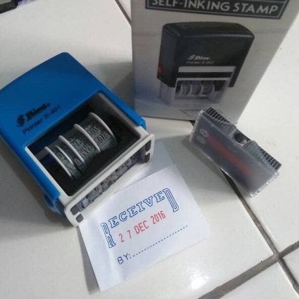 

Stempel Received dengan tanggal shiny S-401 Self-Inking