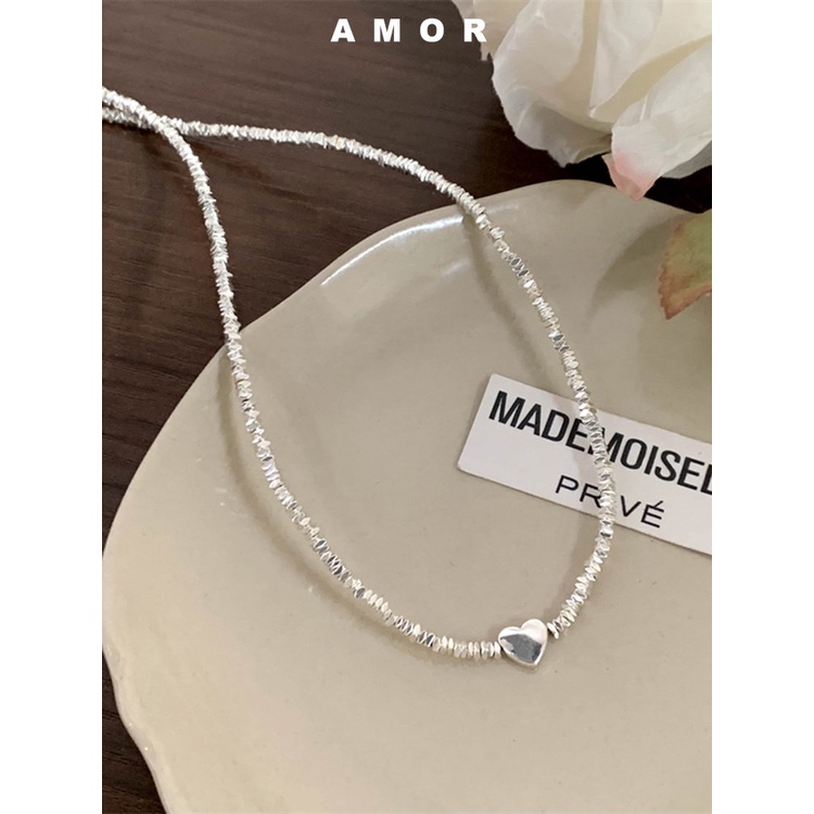 Gaya Korea, Kalung Manik-Manik Liontin Berbentuk Hati, Rantai Tulang Selangka Mewah