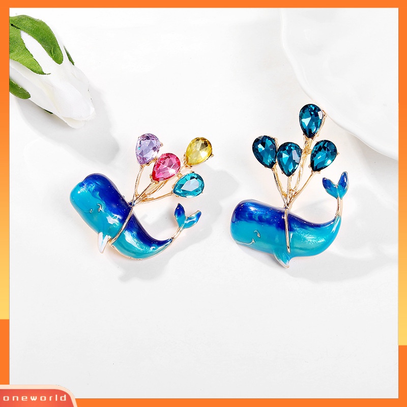 [ONE] Kartun Ikan Paus Biru Balon Pengakuan Anime Bros Korea Gadis Lucu Selebriti Internet Pakaian Bros Brooch