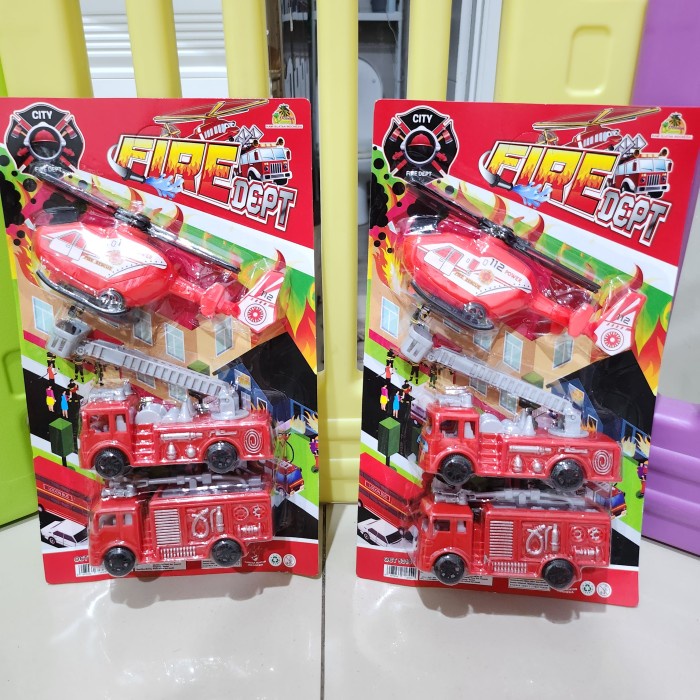 Set isi 3 Fire Dep Mobil Pemadam Kebakaran OCT5310 Mainan Edukasi Anak