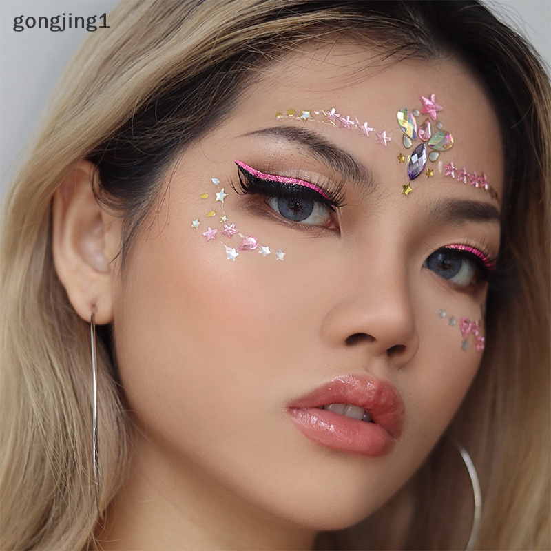 Ggg Face Jewels Sticker Make Up Perekat Tato Temporer Body Art Permata Berlian Imitasi ID