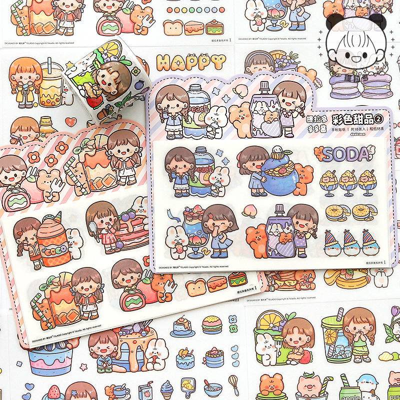 

Tirado Duo Sauce Warm Dessert Sticker Tas Kreatif Kartun Cute Girl Decal Hand Tent Sticker Wholesale