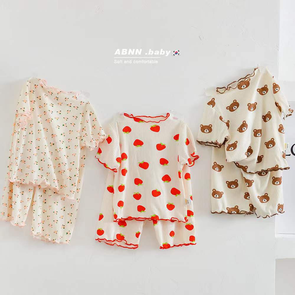 HEYBABY- Set Piyama Cocobear Ribb EBV Baju Setelan Anak Piyama Perempuan Import Berkualitas 1-7 Tahun Baju Nyaman