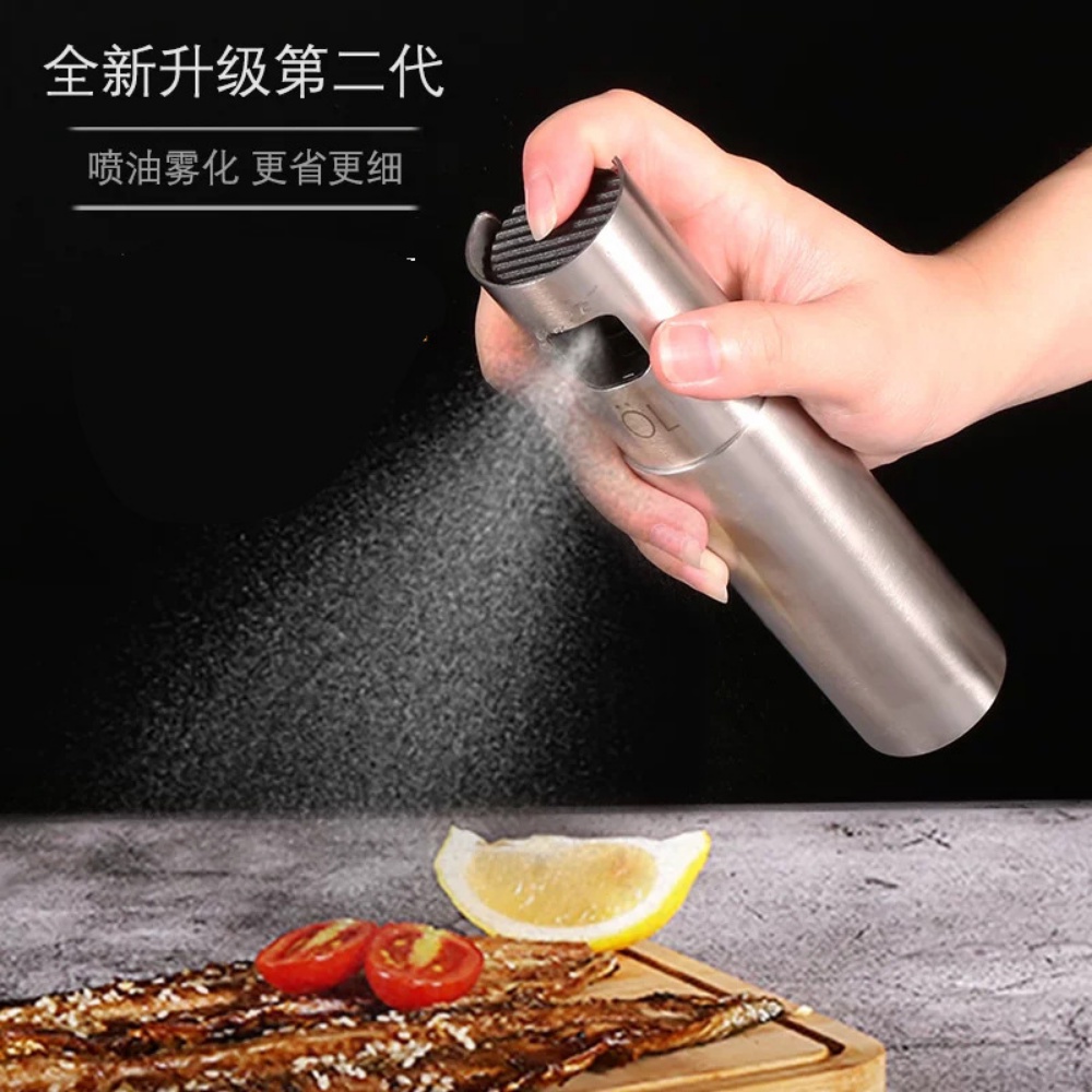 100ml Botol Semprot Minyak Dapur 304stainless Steel Kecap Cuka Minyak Tekan Spray Botol Atomisasi Kaca Spray Bottle BBQ Sprayer