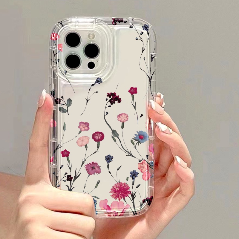 IPHONE Case Motif Bunga Kompatibel Untuk Iphone7Plus8Plus6Plus11 14 13 12 Pro MAX XR X XS MAX SE Airbag Shockproof Cover