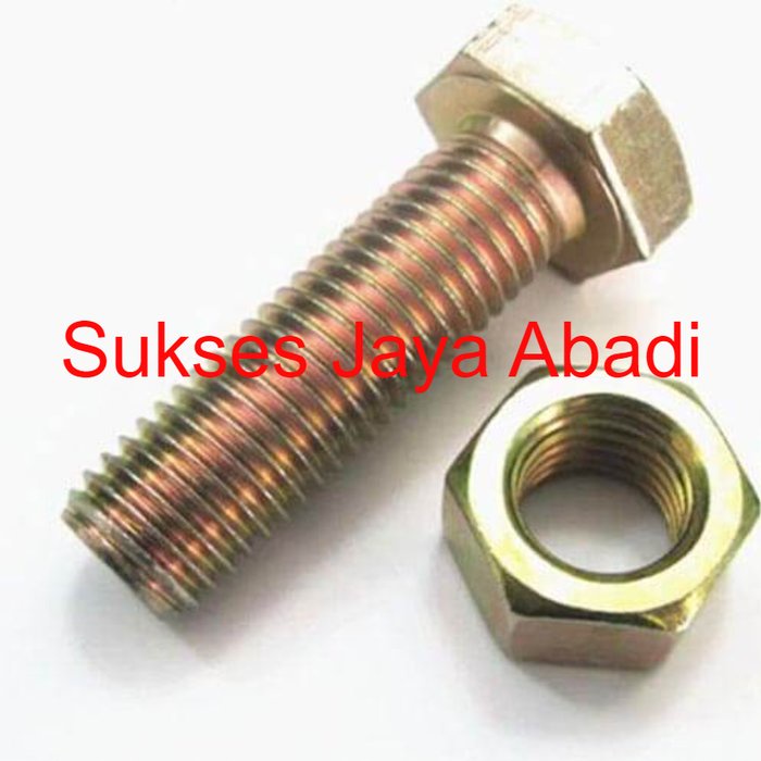 BAUT MUR HEX KUNING M12 X 50 / M12X50MM ( KUNCI 17 )