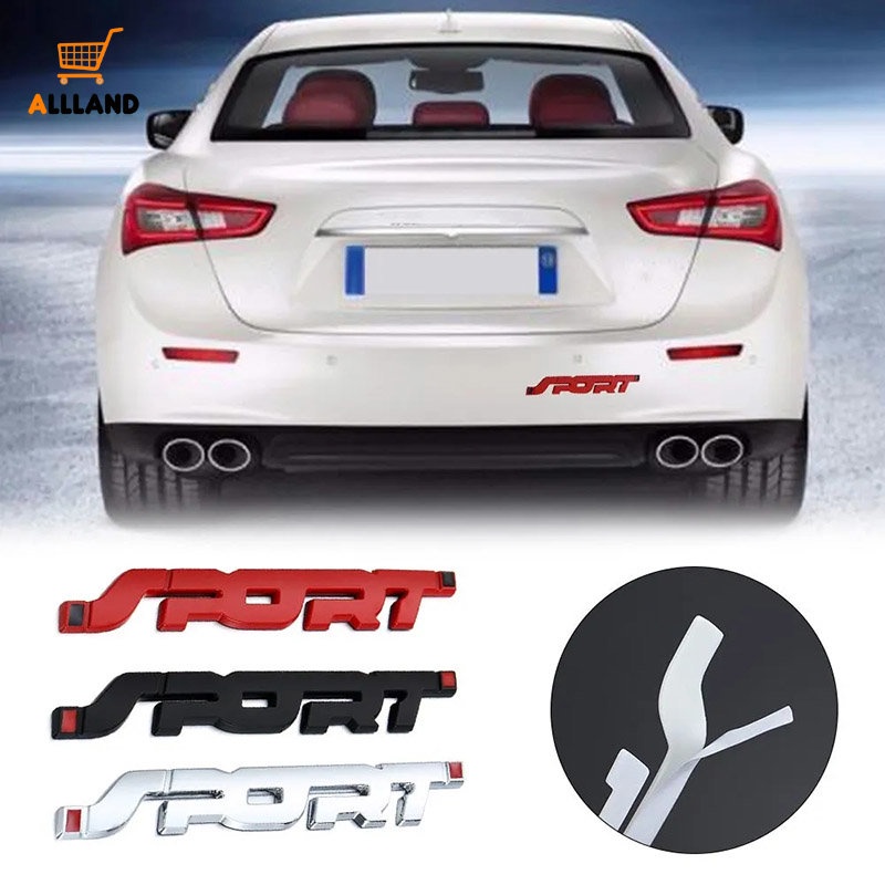 Portable Bagasi Mobil Self Adhesive 3D Metal Sport Emblem/ Otomotif Keren Stiker Grafis Inggris/ DIY Kendaraan Eksternal Dekoratif Decal