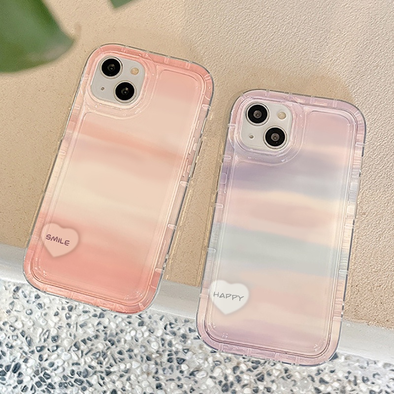 IPHONE Casing Ponsel Warna Gradasi Kompatibel Untuk Iphone7Plus8Plus6Plus11 14 13 12 Pro MAX XR X XS MAX SE Airbag Shockproof Cover