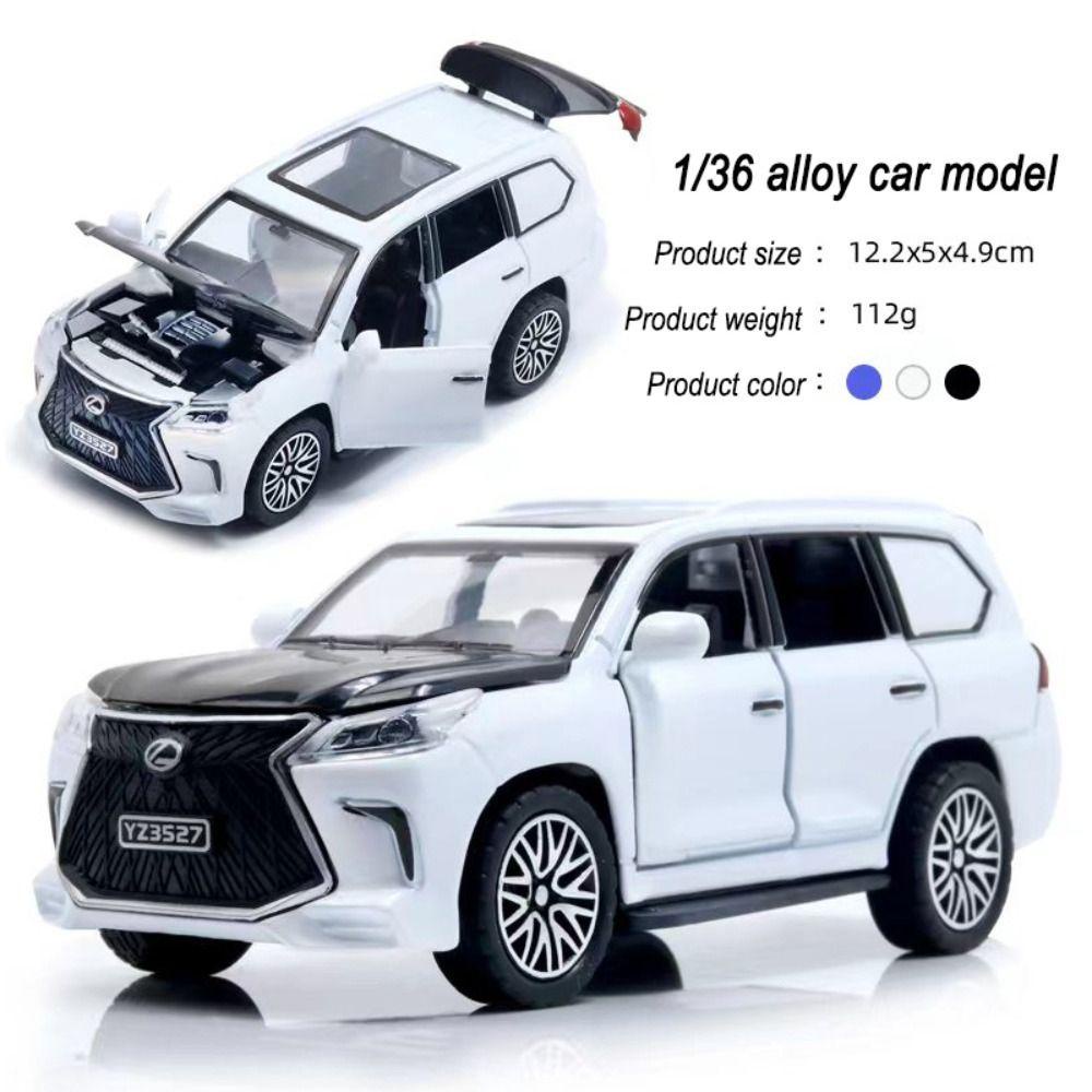 Needway Simulasi Alloy Off-road Vehicle Desktop Decoration1 /36 Lexus Lx570 Ornamen Kue Mobil Miniatur 4pintu Bisa Buka Mainan Model Mobil