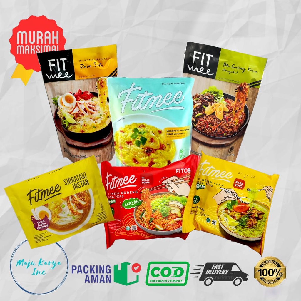 Fit Mee Mie Konyaku Shirataki Mie Goreng - Soto - Ayam Bawang Low Callories