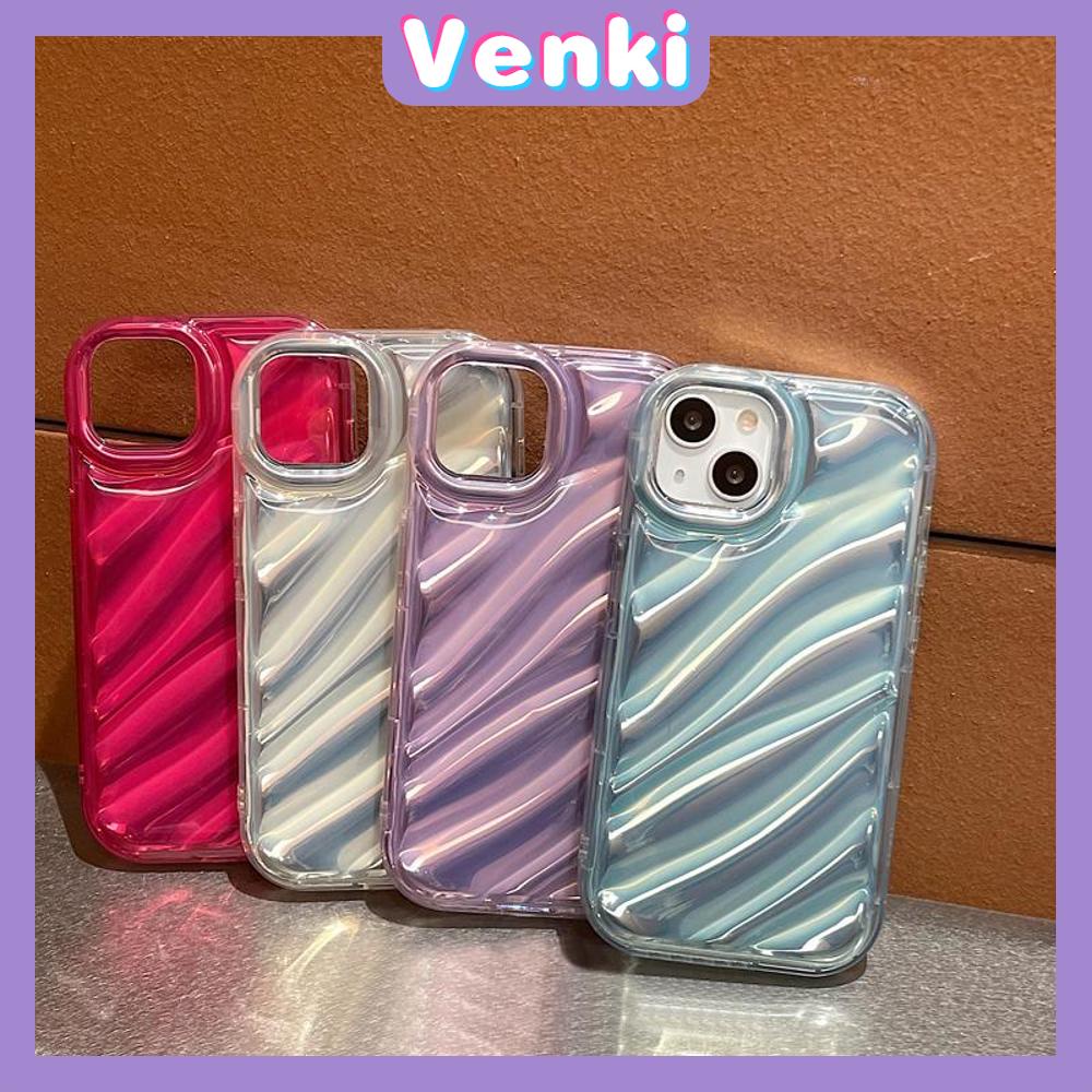 VENKI - Untuk iPhone 11 Case Laser Reflektif Bening Phone Case TPU Soft Shell Airbag Sederhana Multicolor Tahan Guncangan Kompatibel dengan iPhone 13 Pro max 12 Pro Max 11 xr xs max 7 8Plus