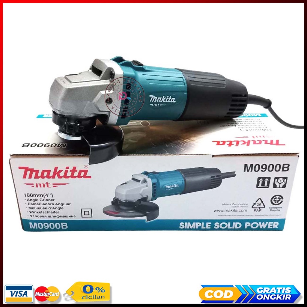 Electrik Angle Grinder 4&quot; Makita M0900B | Mesin Gerinda Simple Solid Power 540 Watt