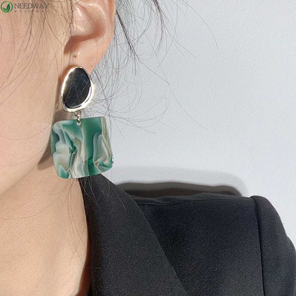 Needway Drop Anting Sangat Baik Elegan Temperamen Hadiah Kepribadian Segi Tidak Teratur Hoop Lady Vintage Wanita Perhiasan