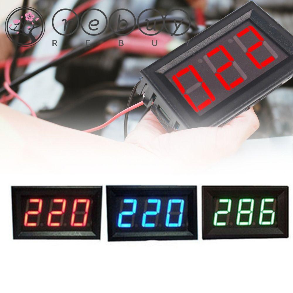 Rebuy Otomotif Voltmeter Digital Display High Quality DC Voltage Display Mobil Motor Monitor Pengukur Tegangan Voltmeter Digital Pengukur Tegangan