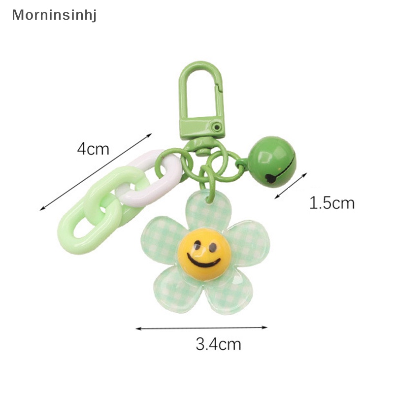 Mornin Lucu Smiley Face Bunga Bunga Matahari Warna Kisi Gantungan Kunci Dengan Bell Ransel Key Pendant Keyrings Aksesoris Kawaii Key Ring Mainan Pesona Hadiah Ornamen id