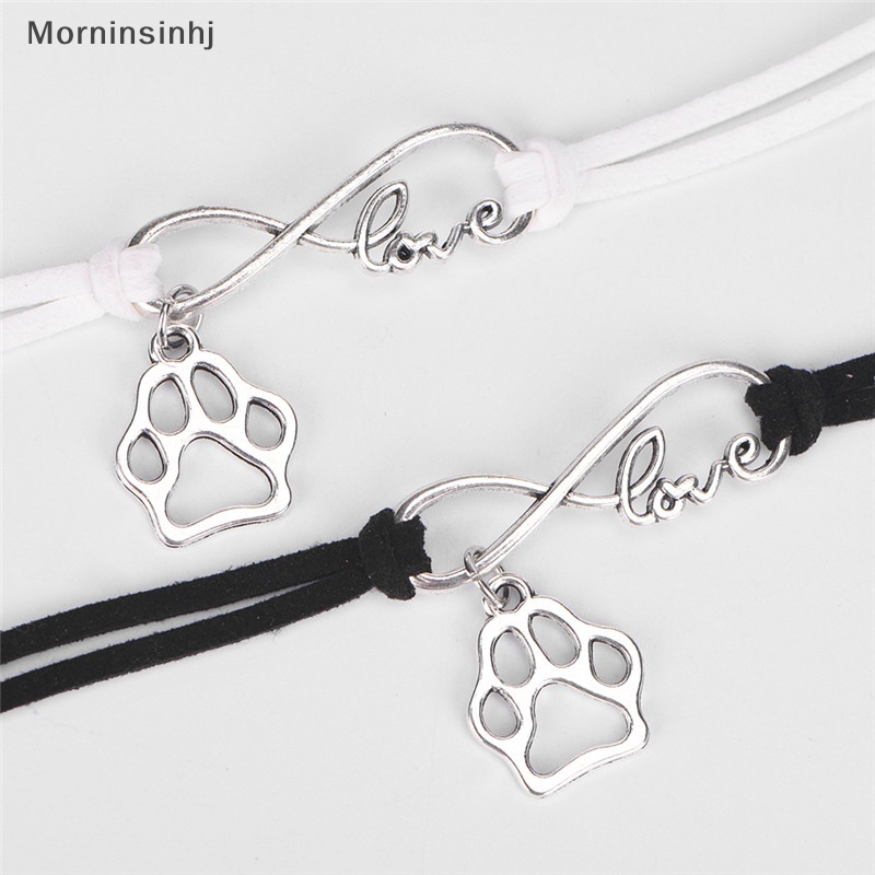 Mornin Pesona Fashion Anjing Peliharaan Kekasih Kucing Hewan Beruang Paw Gelang Infinity Gelang Fashion Pesona Anjing Peliharaan Kekasih Kucing Hewan Beruang Paw Gelang Infinity Gelang Penjualan Panas Charm Fashion