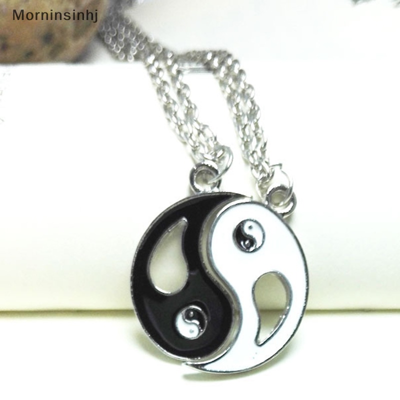 Mornin 2 Pcs Tai Chi Kalung Alloy Yin Yang Liontin Kalung Kreatif Fashion Leher Rantai Ulang Tahun Perhiasan Untuk Pasangan Sahabat Hadiah id