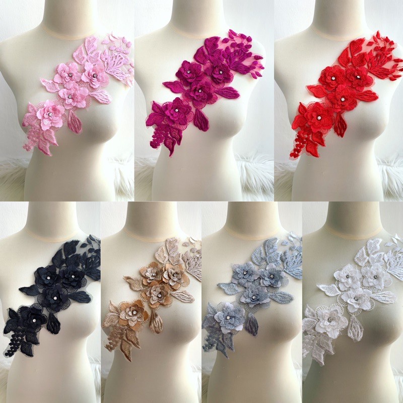 Bordir Patch 3D renda / renda 3D / aplikasi baju / bordir rendabisa pesan satuan