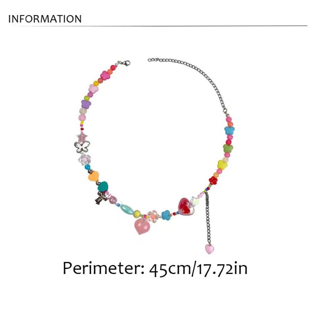 Mxbeauty Kalung Choker Manik Liontin Y2K Butterfly Korea Dopamin Choker Untuk Wanita