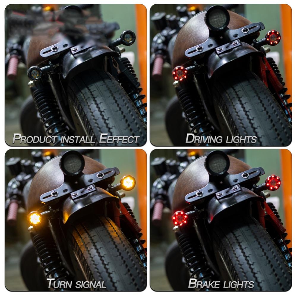 Openmall 1pasang 12V Motor LED Mini Sein Lampu Peluru Moto Indikator Stop Light Untuk Motor Skuter C1N3