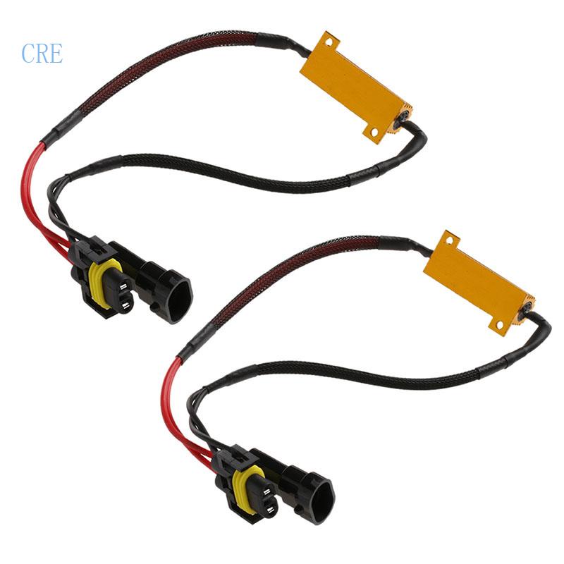 Cre 2pcs set 50W H8 H11 LED Load Resistor Kedip Decoders Warning Canceler Bypass Wiring Harness Untuk Lampu LED Upgr