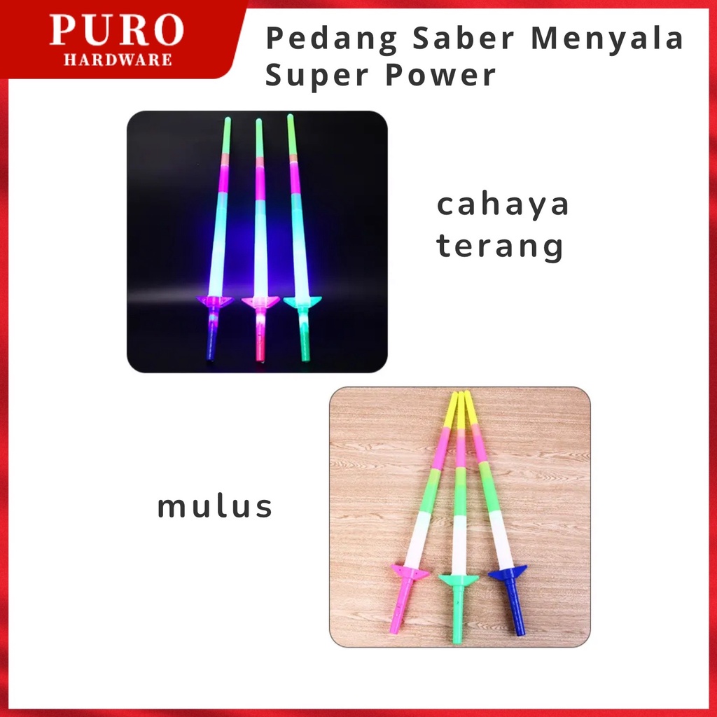 Pedang Saber Menyala Super Power / Pedang Platik Lipat Lampu / Pedang Neon / Mainan Senjata Saber Panjang / Light Saber