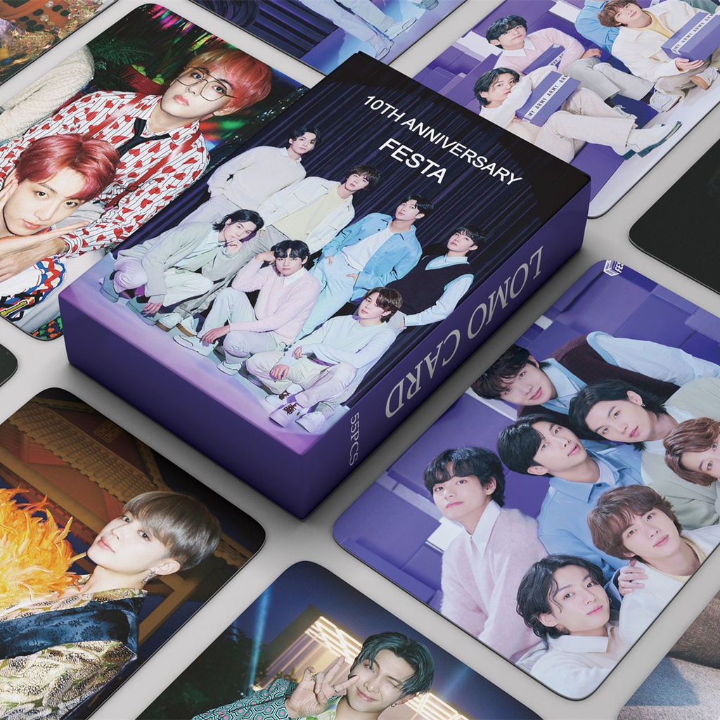 55pcs /box BT-S 10th ANNIVERSARY Photocards2023Kartu Lomo Seri FESTA Bangtan Boys Kpop Postcards