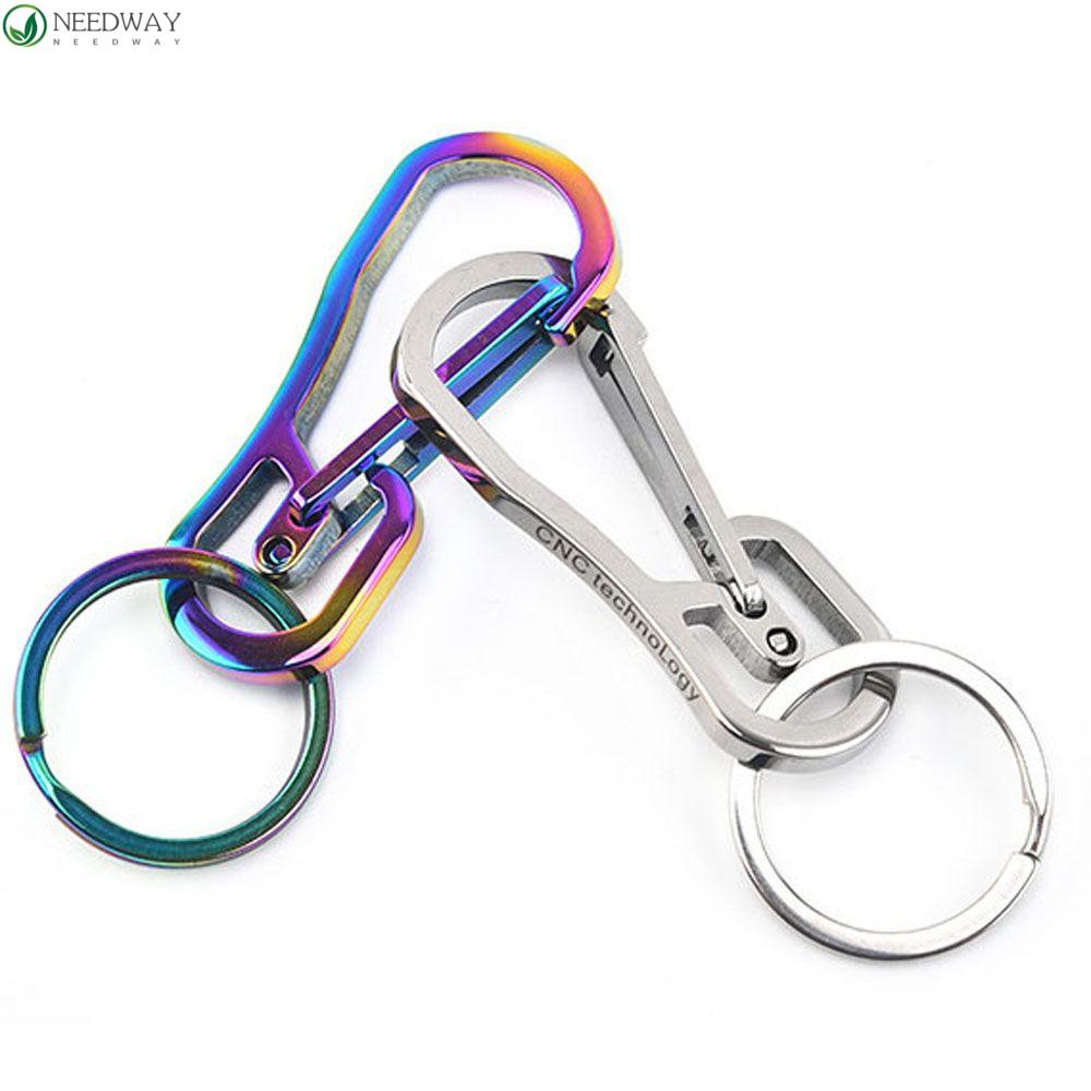NEEDWAY Needway Gantungan Kunci Mobil Portable Kepribadian Kreatif Key Chain Universal Stainless Steel Interior Multi-Fungsi Key Ring Holder