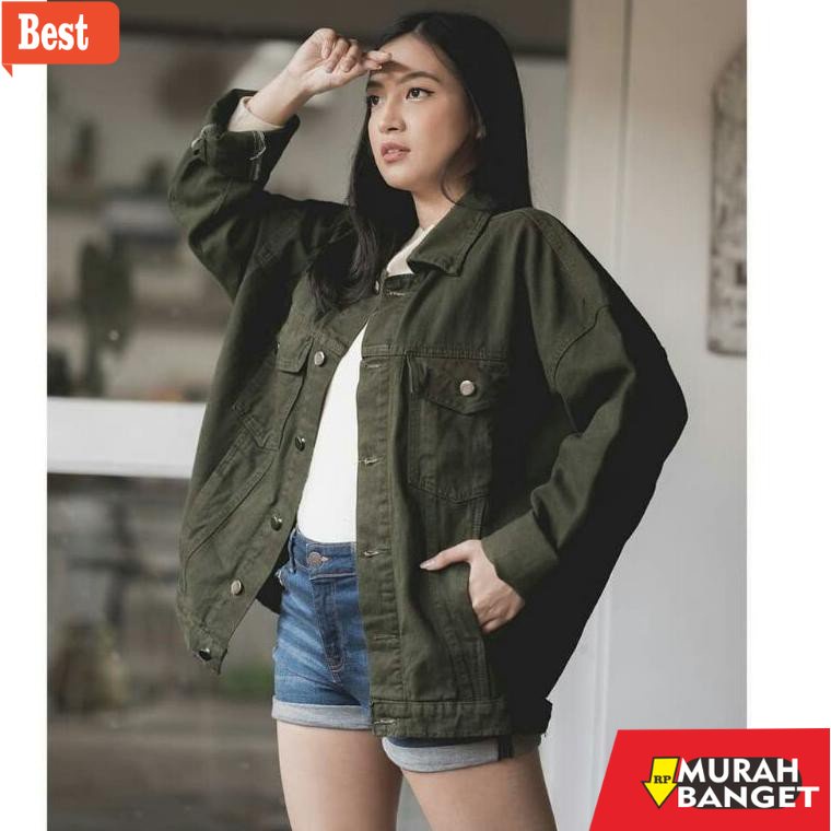 Jaket denim wanita terbaru- Jaket Jeans Boyfriend / Jaket Jeans Oversize Cewe - Jaket Jeans BIG SIZE