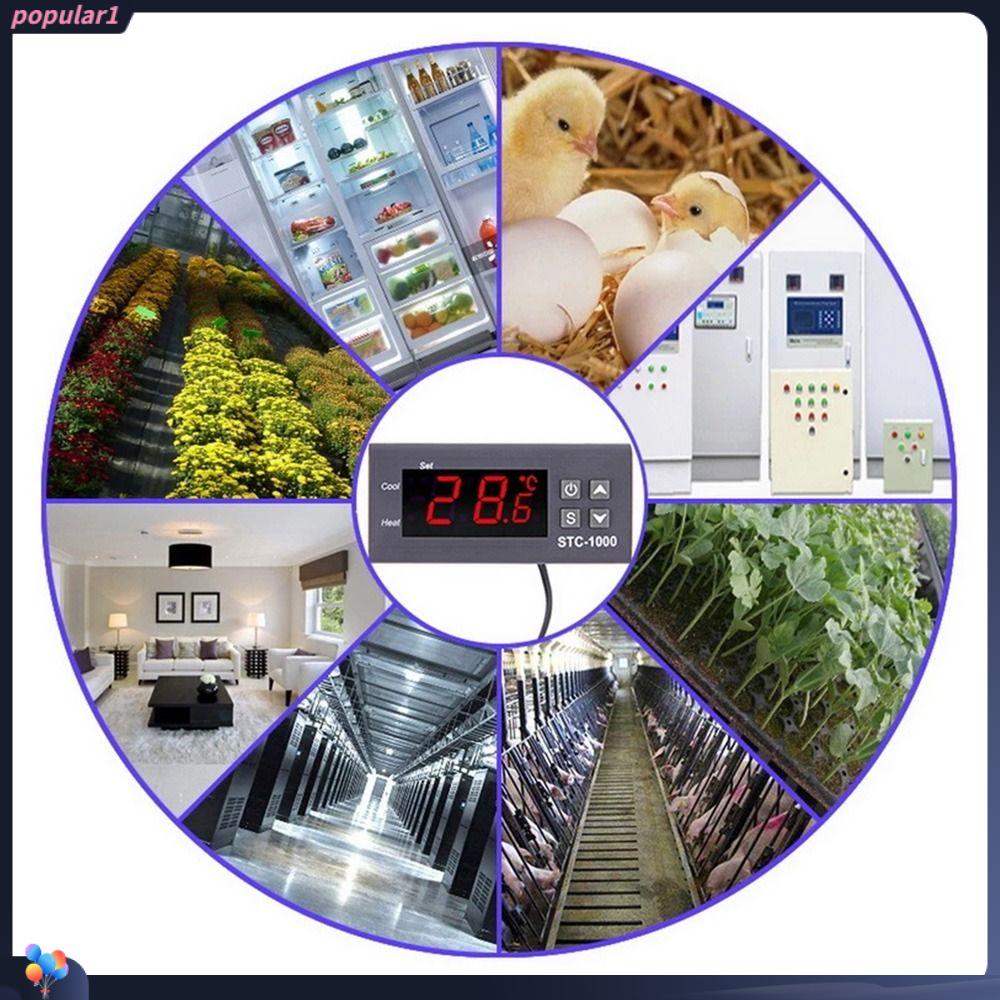 POPULAR Populer Termostat Digital Profesional 12V 24V 220V 10A Pemanas Pendingin Thermoregulator Relay