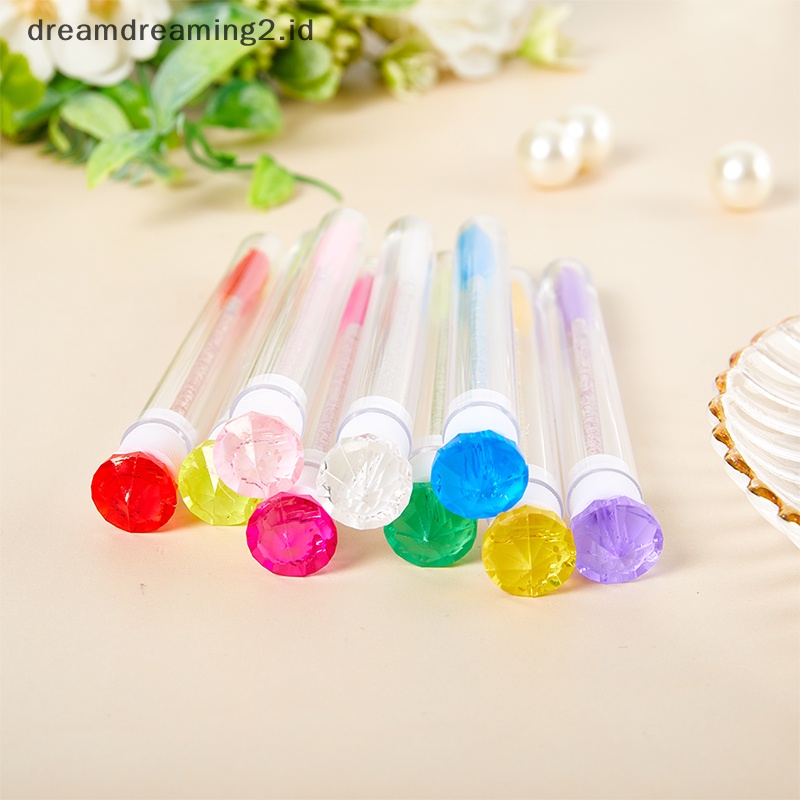 (drea) Sikat Bulu Mata Dengan Tabung Sikat Alis Diamond Reusable Replaceable Dust-proof/