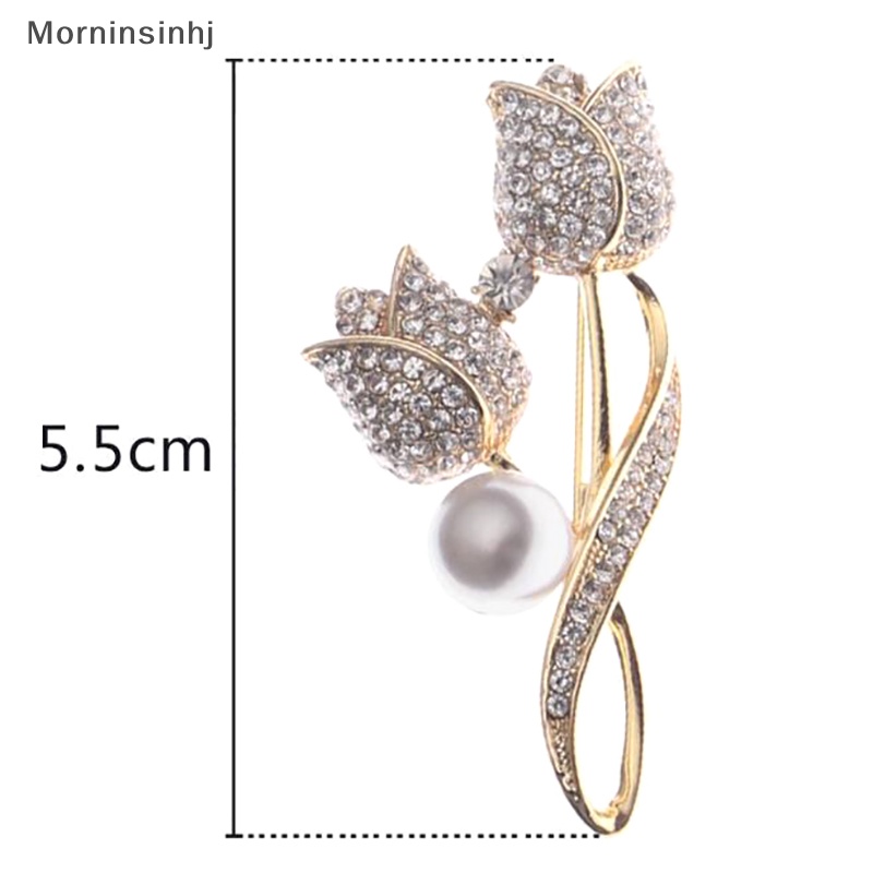 Mornin Mawar Shiny Bros Untuk Wanita Elegan Korsase Fashion Brooch Pin Dress Zirkon Ringan Perhiasan Aksesoris Hadiah Pesta id