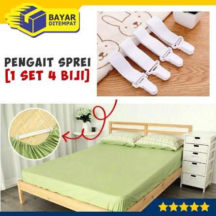 [Isi 4 Biji] Pengikat Sprei Kasur Kuat Agar Tidak Lepas Pengait Sprei Karet Ikat Kasur Anti Geser Pengikat Pengencang Ujung Seprai Sheet Gripper