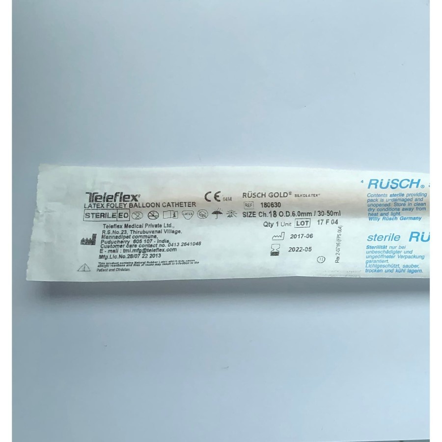 Foley Catheter RUSCH Gold 2 way Latex / Kateter Urine RUSCH Latex - FR12