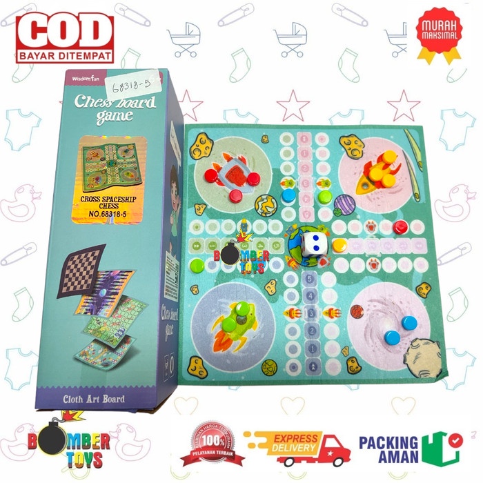 MAINAN KELUARGA BOARD GAME KARPET ULAR TANGGA LUDO SERU FUN