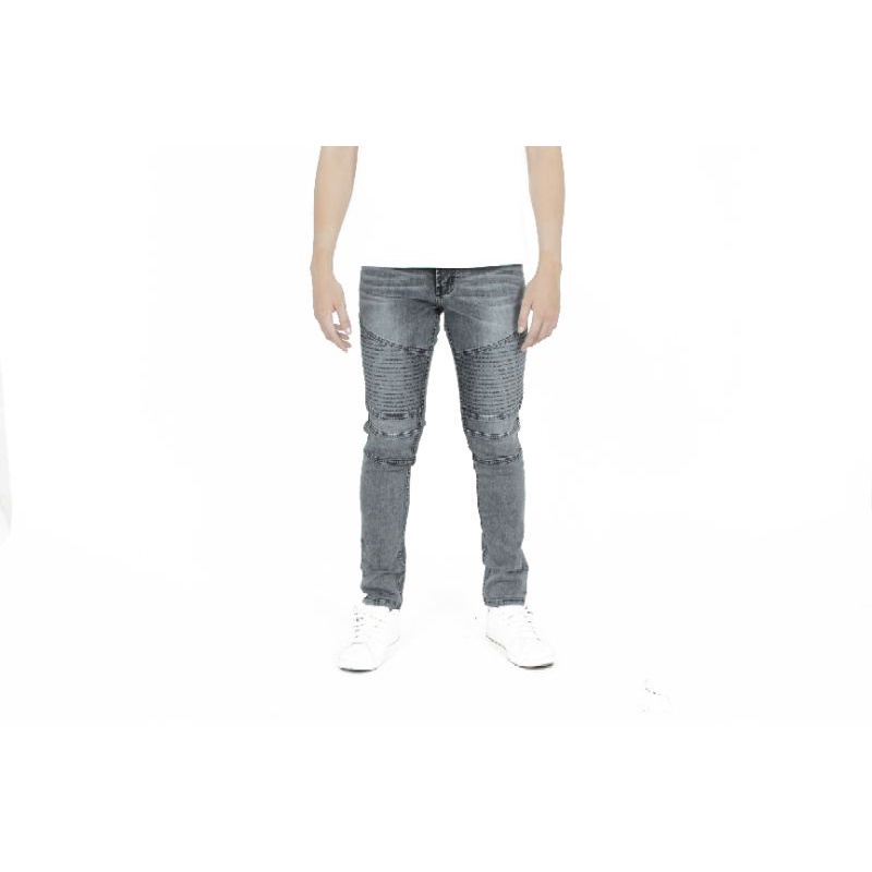 Weird Jeans  - Biker Jeans Pure Grey - Celana Jeans Stretch Polos Skinny Slimfit