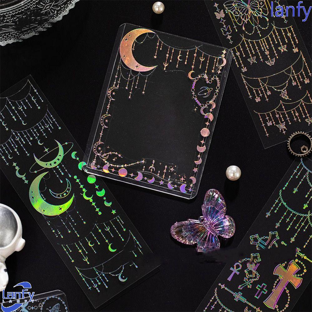 LANFY Goo Card Sticker DIY Handbook Kawaii Hiasan Photocards Aksesoris Jurnal Hias Kolase Bahan Album Foto Dekorasi DIY Craft Album Foto Scrapbook Decor