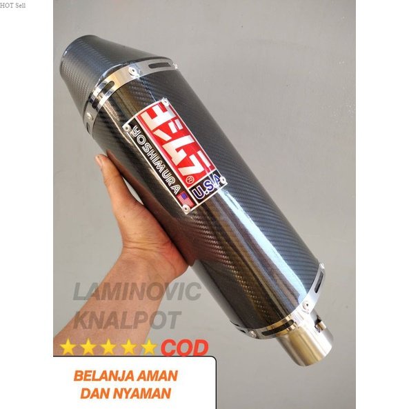 Silincer Yoshimura USA karbon Knalpot suara ngebas lengkap klem dan per terlariss