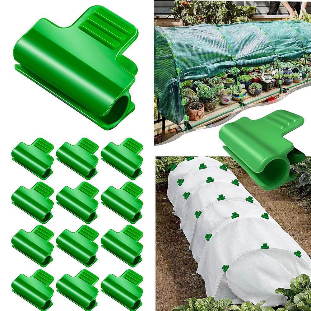 10pcs Klip Gesper Film Plastik Penjepit Snap Greenhouse/Penjepit Grafting Tanaman Mini Cembung Anti-slip/Aksesoris Stent Yang Dapat Disesuaikan/Klip Film Gesper Klem Pipa Plastik Perlengkapan Taman/