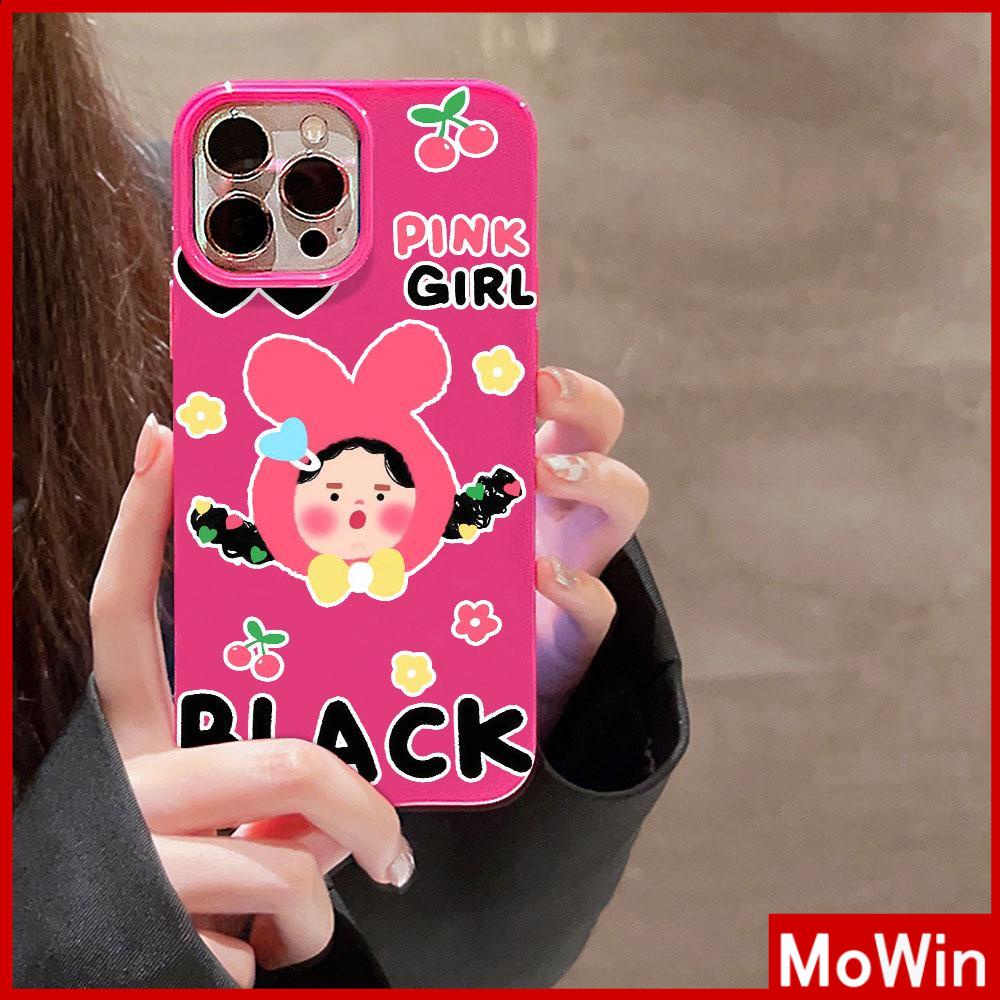 Case iPhone 14 Pro max iPhone Case Merah Glossy TPU Lembut Tahan Guncangan Perlindungan Kamera Lucu Kartun Gadis Kecil Kompatibel dengan iPhone 13 Pro max 12 Pro Max 11 xr xs max 7Plus 8Plus