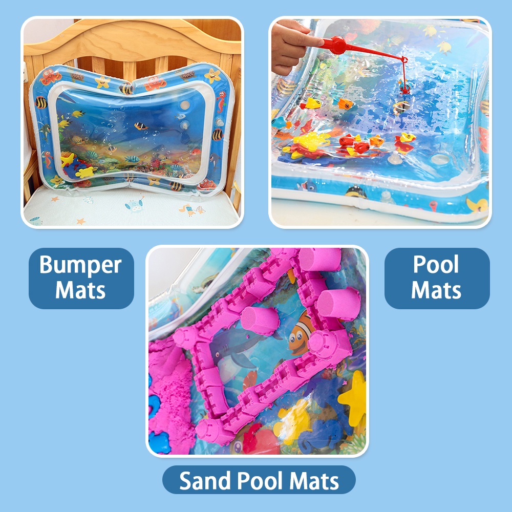 Buluary Water Playmat Baby Matras Air Bayi Playmat Mainan Edukasi Bayi mainan air matras sensorik motorik