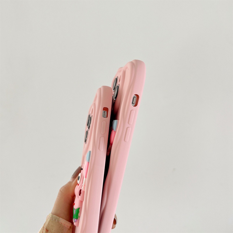 Macaron Pink Wave Balloon Patrick Soft Silicon Case HP iP iPhone 6 6S 7 8 14 + Plus SE 2020 2022 X XS XR 11 12 13 Pro Max Girl Woman Casing