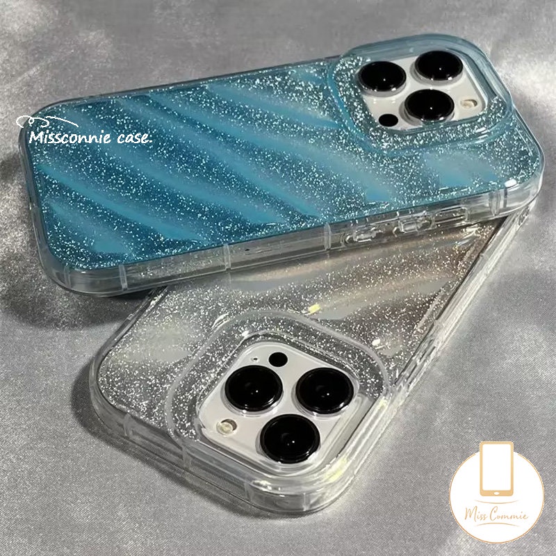 Casing Kartu Laser Warna Gradien Mewah Kompatibel Untuk IPhone 7Plus XR 11 13 14 12 Pro MAX XS MAX 6S 7 8 Plus SE 2020 Langit Berbintang fantasi 3D Pola Corrugasi Stereo Soft Cover